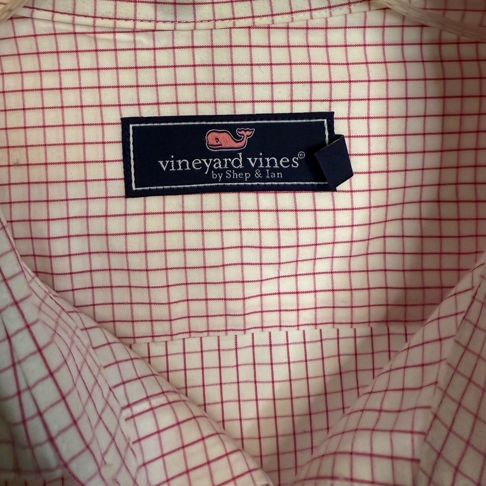 Vineyard Vines by Shep & Ian Men’s Pink Plaid Button Down - Picture 3 of 5